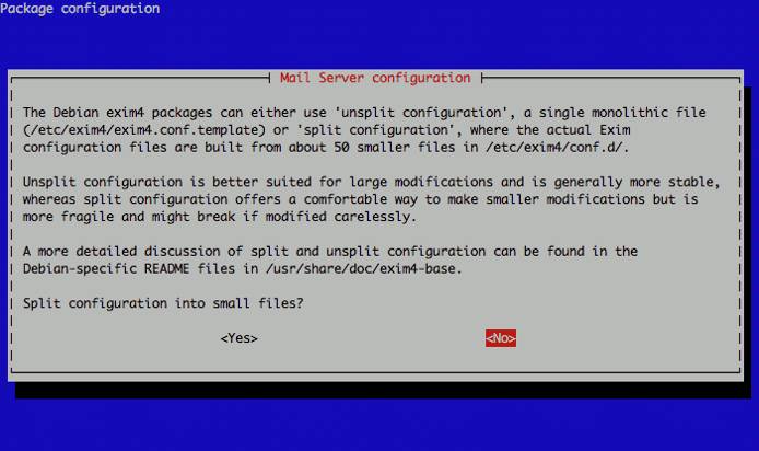 Exim config file splitting configuration on Debian 5. Exim config file splitting configuration on Debian 5.