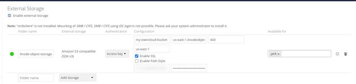 Verify that your Object Storage external mount is enabled Verify that your Object Storage external mount is enabled