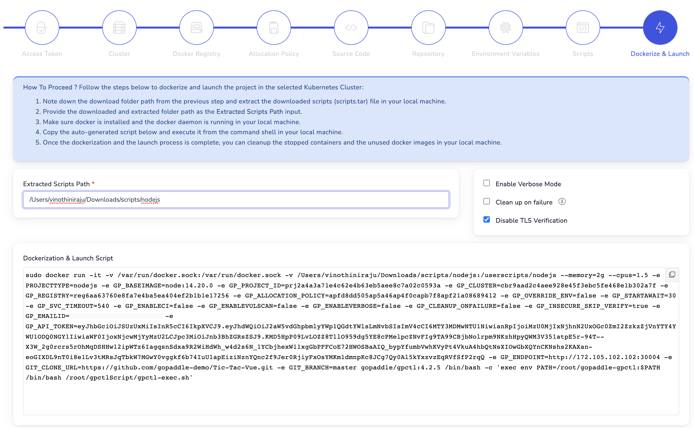 Screenshot of disabling gopaddle TLS Screenshot of disabling gopaddle TLS